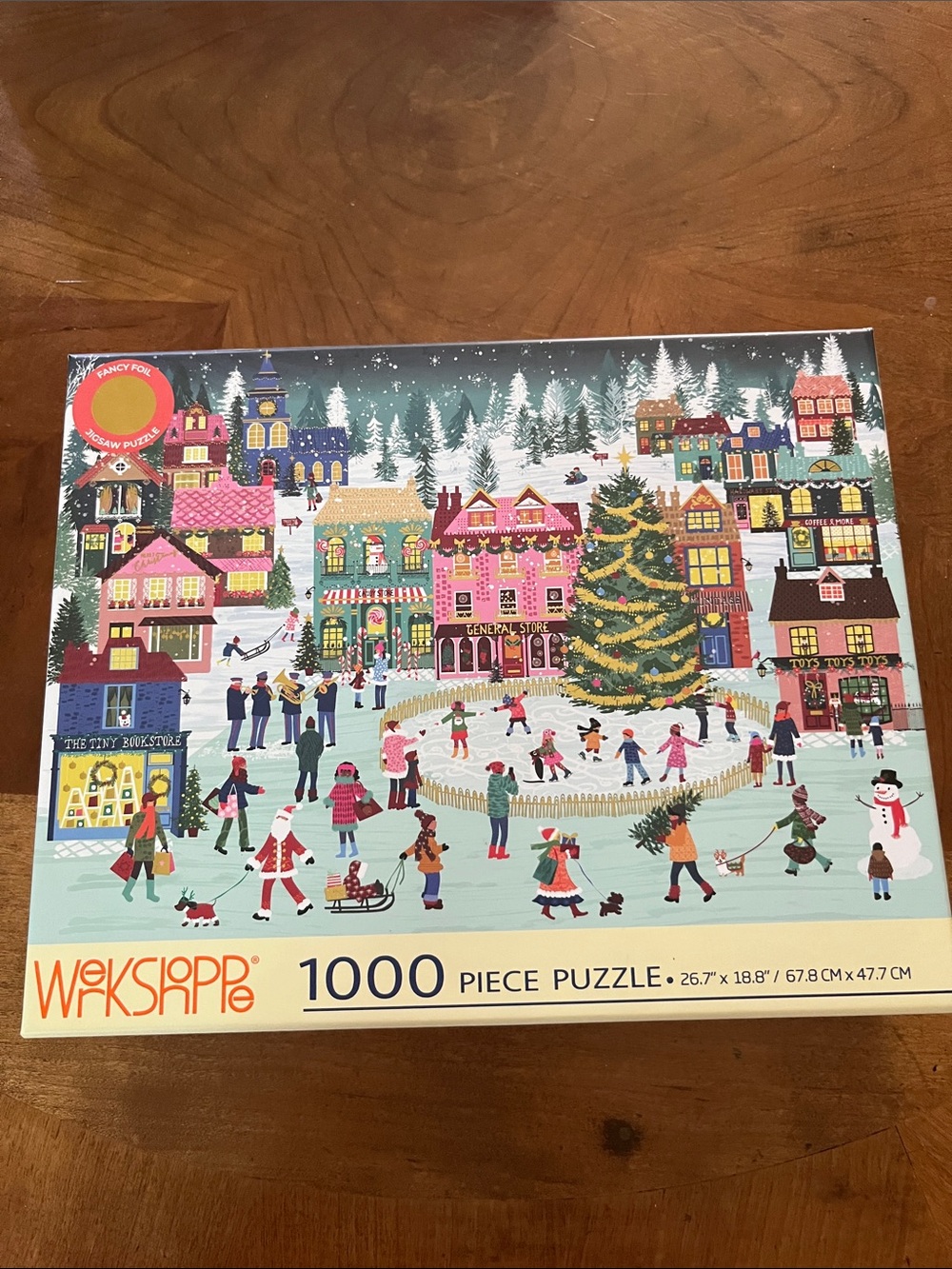 Wrkskappe 1000-Piece Holiday Village Puzzle - Pink, Green, Blue